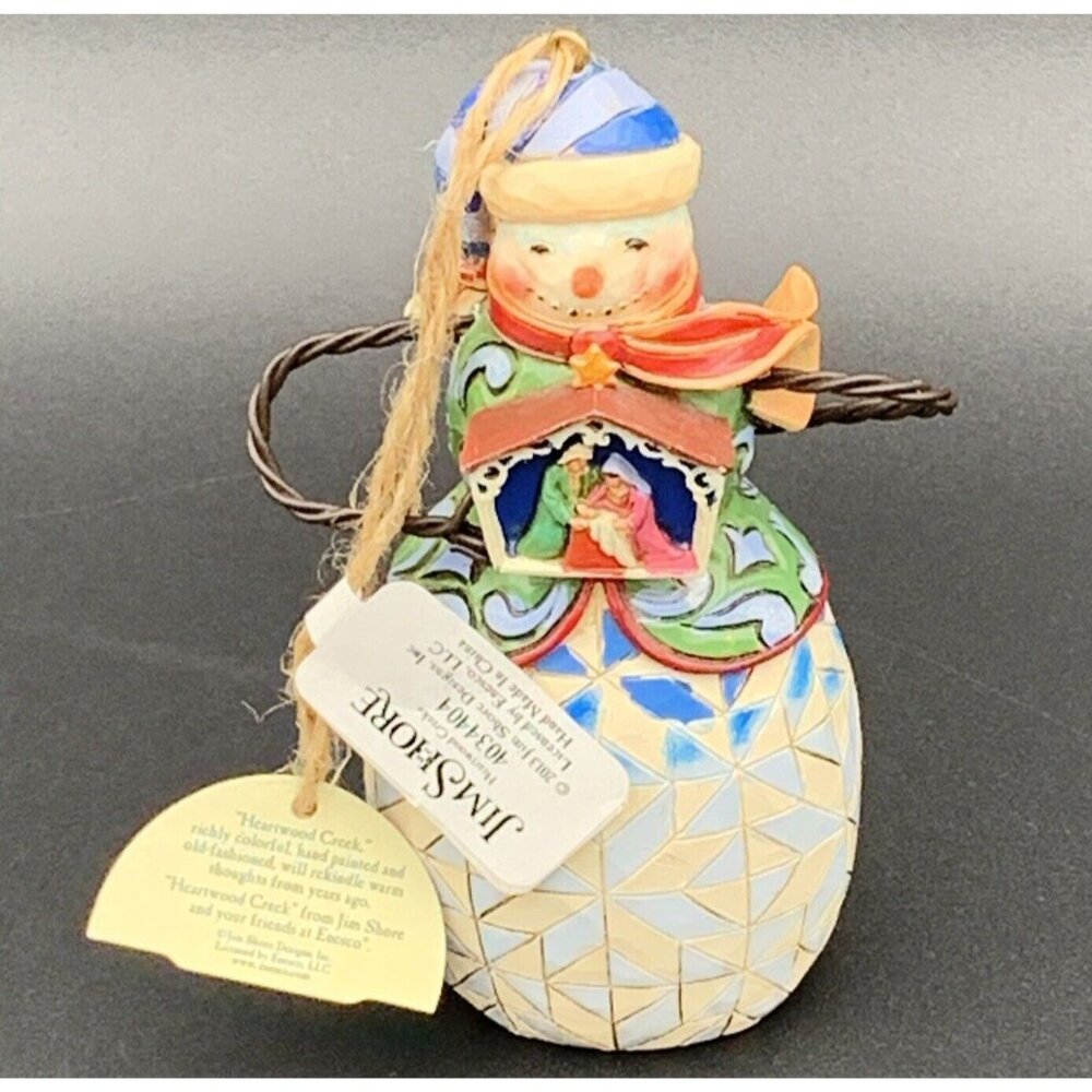 Jim‎ Shore Christmas Ornament Snowman Nativity Heartwood Creek Enesco 4034404